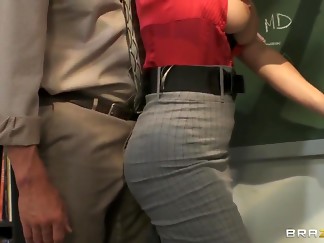 Sexy lady Tanya Tate helps the teacher get comfortable in the school