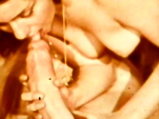 Seventies babe with a hairy muff takes on a huge dick