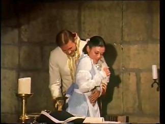 Maid of an officer is groped and fucked on the desk