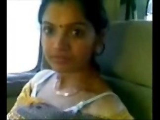 Cute Desi Bhabhi Show Milky Boobs In Car With Lover