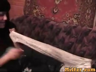 Tall brunette mom fucked young son