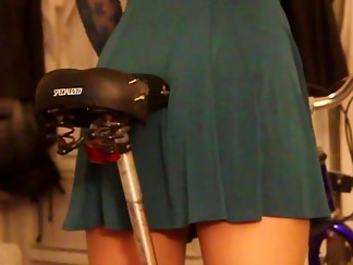 Step daughter learning to ride bike grinds in panties